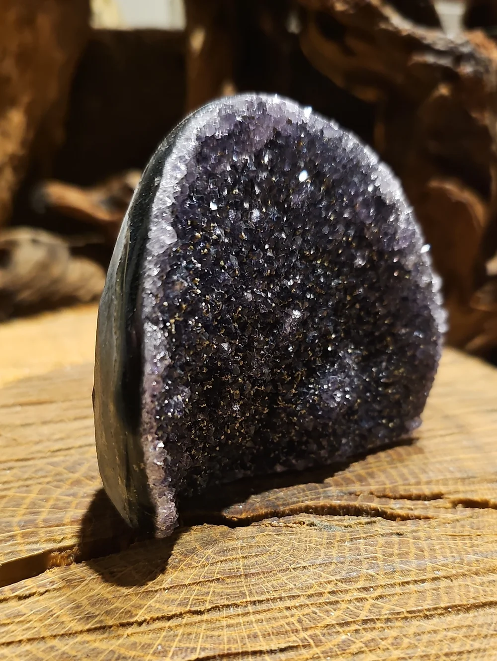 Amethyst Geode Crystal Decorative Accent - Purple